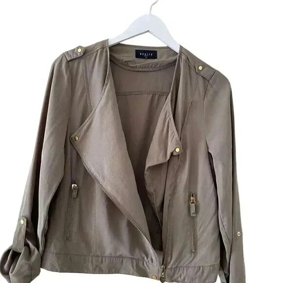 Mohito Basic Olive Army Green Front Zipper Chic Modern Soft M ( EU 40) #1626 - Picture 7 of 15